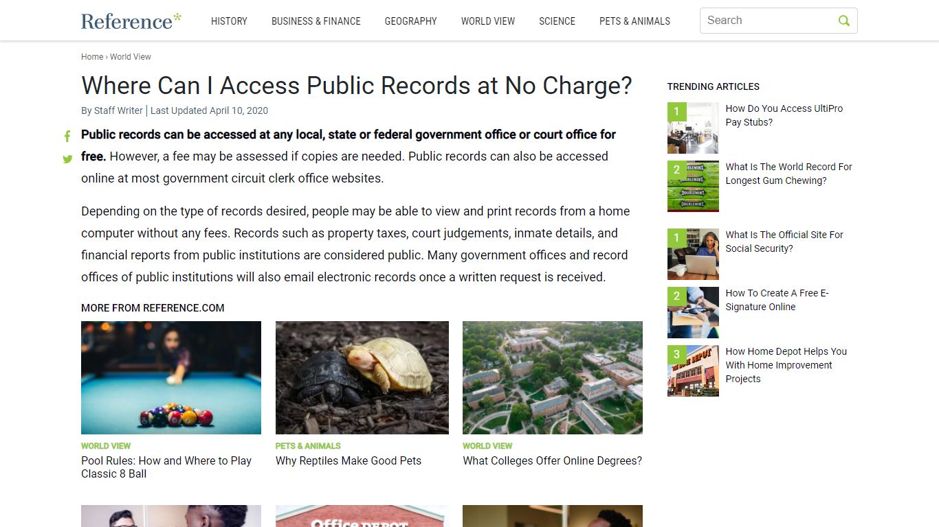 Where Can I Access Public Records at No Charge? - Reference.com