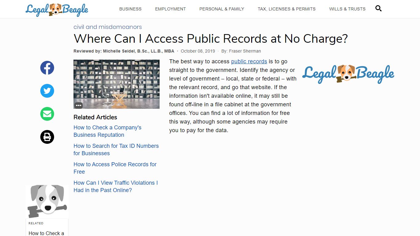 Where Can I Access Public Records at No Charge? | Legal Beagle